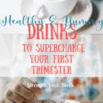 Woman holding a teacup with a healthy drink for first trimester pregnancy