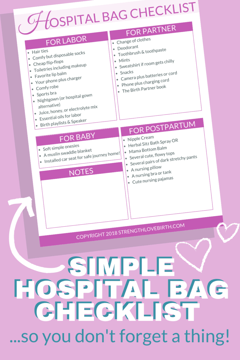 Printable Checklist for Your Hospital Bag: Essentials + Extras