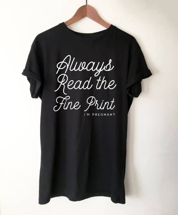 Cute Pregnancy Announcement Shirts for Readers & Book Lovers that say 