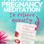 Handwashing meditation sample on aqua background near pink lotus flower